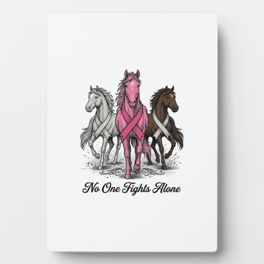 Borstkanker Ondersteuning Paard Vector T-shirt Ont Fotoplaat (voorkant)