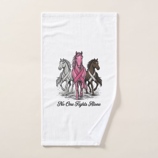 Borstkanker Ondersteuning Paard Vector T-shirt Ont Handdoek (Handdoek)