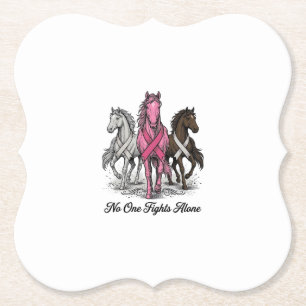 Borstkanker Ondersteuning Paard Vector T-shirt Ont Kartonnen Onderzetters