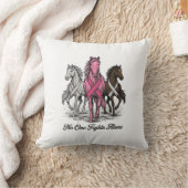 Borstkanker Ondersteuning Paard Vector T-shirt Ont Kussen (Deken)