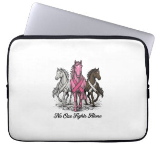 Borstkanker Ondersteuning Paard Vector T-shirt Ont Laptop Sleeve