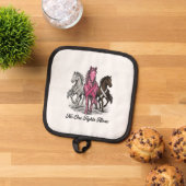 Borstkanker Ondersteuning Paard Vector T-shirt Ont Pannenlap (Top down)