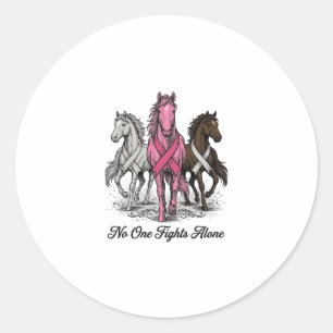 Borstkanker Ondersteuning Paard Vector T-shirt Ont Ronde Sticker