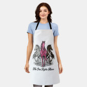 Borstkanker Ondersteuning Paard Vector T-shirt Ont Schort (Gedragen)