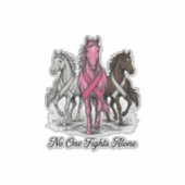 Borstkanker Ondersteuning Paard Vector T-shirt Ont Sticker (Voorkant)