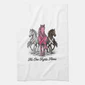 Borstkanker Ondersteuning Paard Vector T-shirt Ont Theedoek (Verticaal)