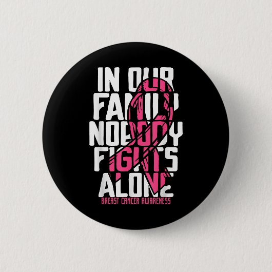Borstkanker Ondersteuning Pink Breast Cancer Aware Ronde Button 5,7 Cm (Voorkant)