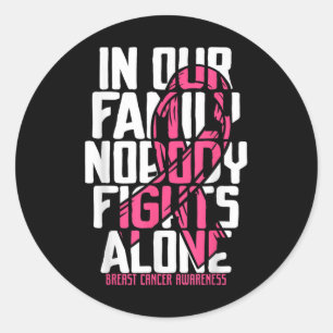 Borstkanker Ondersteuning Pink Breast Cancer Aware Ronde Sticker