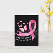 Borstkanker Ondersteuning Squad Awareness Roze Lin Kaart (Gele Bloem)