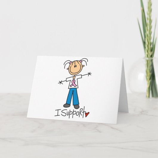 Borstkanker Ondersteuning T-shirts en geschenken Kaart (Voorkant)