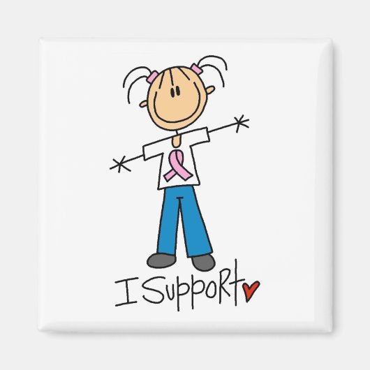 Borstkanker Ondersteuning T-shirts en geschenken Magneet (Voorkant)