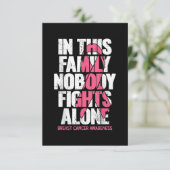 Borstkanker Ondersteuning voor  familie borstkanke Bedankkaart (Staand voorkant)