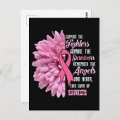 Borstkanker ondersteunt de strijders die haar T- Briefkaart (Voorkant / Achterkant)