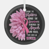 Borstkanker ondersteunt de strijders die haar T- Glas Ornament (Voorkant)