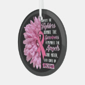 Borstkanker ondersteunt de strijders die haar T- Glas Ornament (Voorkant links)