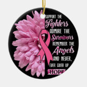 Borstkanker ondersteunt de strijders die haar T- Keramisch Ornament (Voorkant)