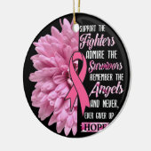 Borstkanker ondersteunt de strijders die haar T- Keramisch Ornament (Links)