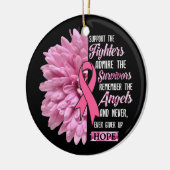 Borstkanker ondersteunt de strijders die haar T- Keramisch Ornament (Links)