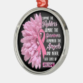 Borstkanker ondersteunt de strijders die haar T- Metalen Ornament (Links)