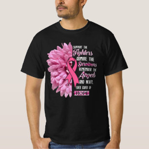 Borstkanker ondersteunt de strijders die haar T- T-shirt