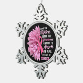 Borstkanker ondersteunt de strijders die haar T- Tin Sneeuwvlok Ornament (Rechts)