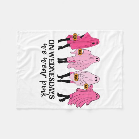 Borstkanker op woensdag hebben we roze Draag Fleece Deken (Voorkant (Horizontaal))