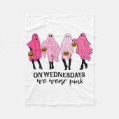 Borstkanker op woensdag hebben we roze Draag Fleece Deken (Voorkant)