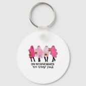 Borstkanker op woensdag hebben we roze Draag Sleutelhanger (Voorkant)