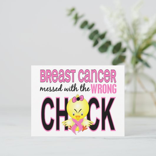 Borstkanker overgebracht met verkeerde kuiken briefkaart (Staand voorkant)