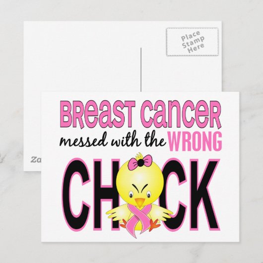 Borstkanker overgebracht met verkeerde kuiken briefkaart (Voorkant / Achterkant)