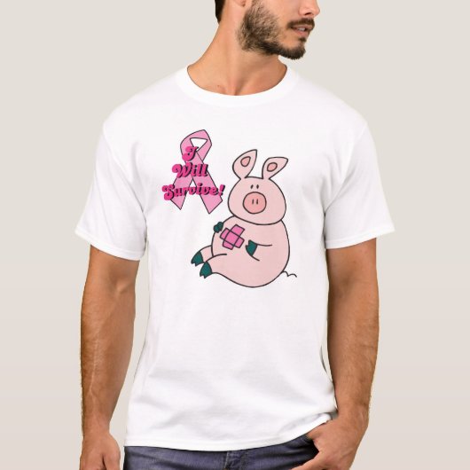 borstkanker overleeft het varken t-shirt (Voorkant)