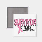 BORSTKANKER OVERLEVENDE 7 Jaar & Telling Magneet (Voorkant / Achterkant)