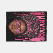 Borstkanker Overlevende Afro Queen Zwarte Vrouwen  Fleece Deken (Voorkant (Horizontaal))
