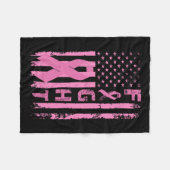 Borstkanker Overlevende Amerikaanse vlag bewustzij Fleece Deken (Voorkant (Horizontaal))