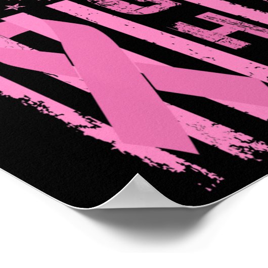 Borstkanker Overlevende Amerikaanse vlag bewustzij Poster (Hoek)