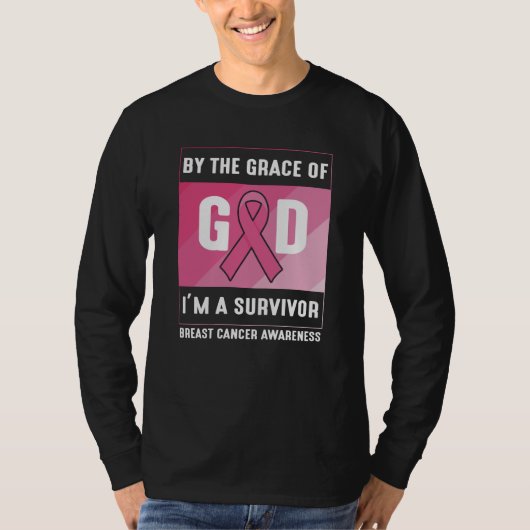 Borstkanker Overlevende door Gods genade Christeli T-shirt (Voorkant)