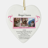 Borstkanker overlevende drie foto collage keramisch ornament (Rechts)