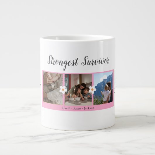 Borstkanker overlevende drie foto collage Mok (Voorkant)