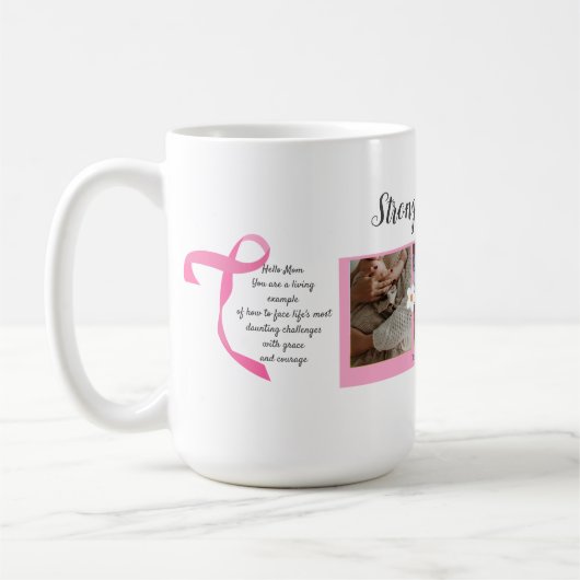 Borstkanker overlevende drie foto collage Mok (Links)