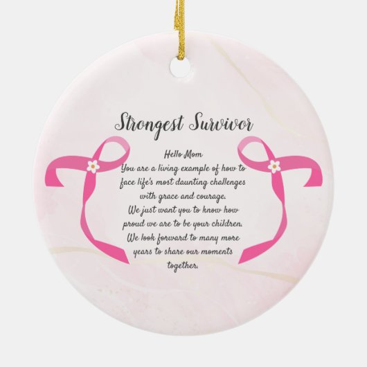 Borstkanker overlevende drie foto collage Mok Keramisch Ornament (Achterkant)