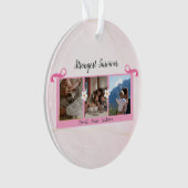 Borstkanker overlevende drie foto collage Mok Ornament (voorkant)