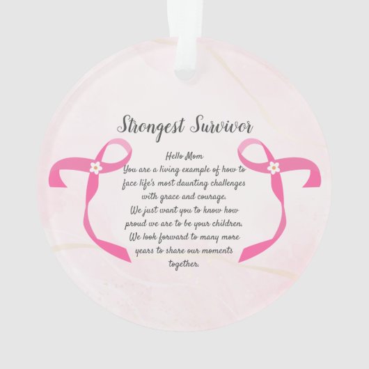 Borstkanker overlevende drie foto collage Mok Ornament (achterkant)