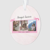 Borstkanker overlevende drie foto collage Mok Ornament (voorkant)