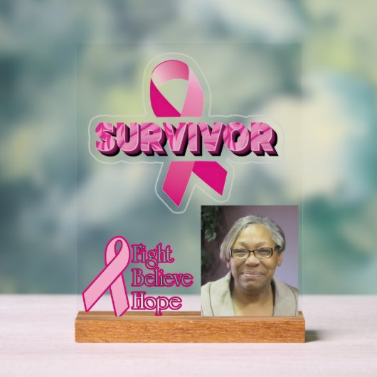 Borstkanker overlevende foto acryl bord (Neutraal)