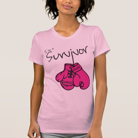 Borstkanker Overlevende handschoenen T-shirt (Voorkant)
