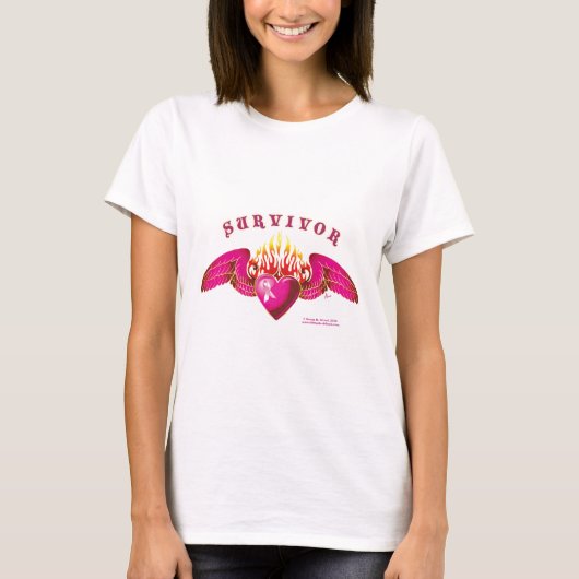 Borstkanker Overlevende Logo T-shirt (Voorkant)
