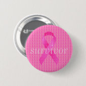 Borstkanker Overlevende Maand Roze Lint Ronde Button 5,7 Cm (Voorkant /achterkant)