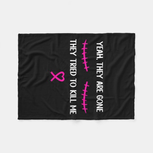 Borstkanker Overlevende Mastectomie Ze zijn weg Fleece Deken (Voorkant (Horizontaal))