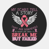 Borstkanker Overlevende Mijn Litteken Vertel Verha Ronde Sticker (Voorkant)