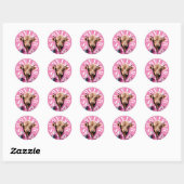 Borstkanker overlevende roze Koe Ronde Sticker (Vel)